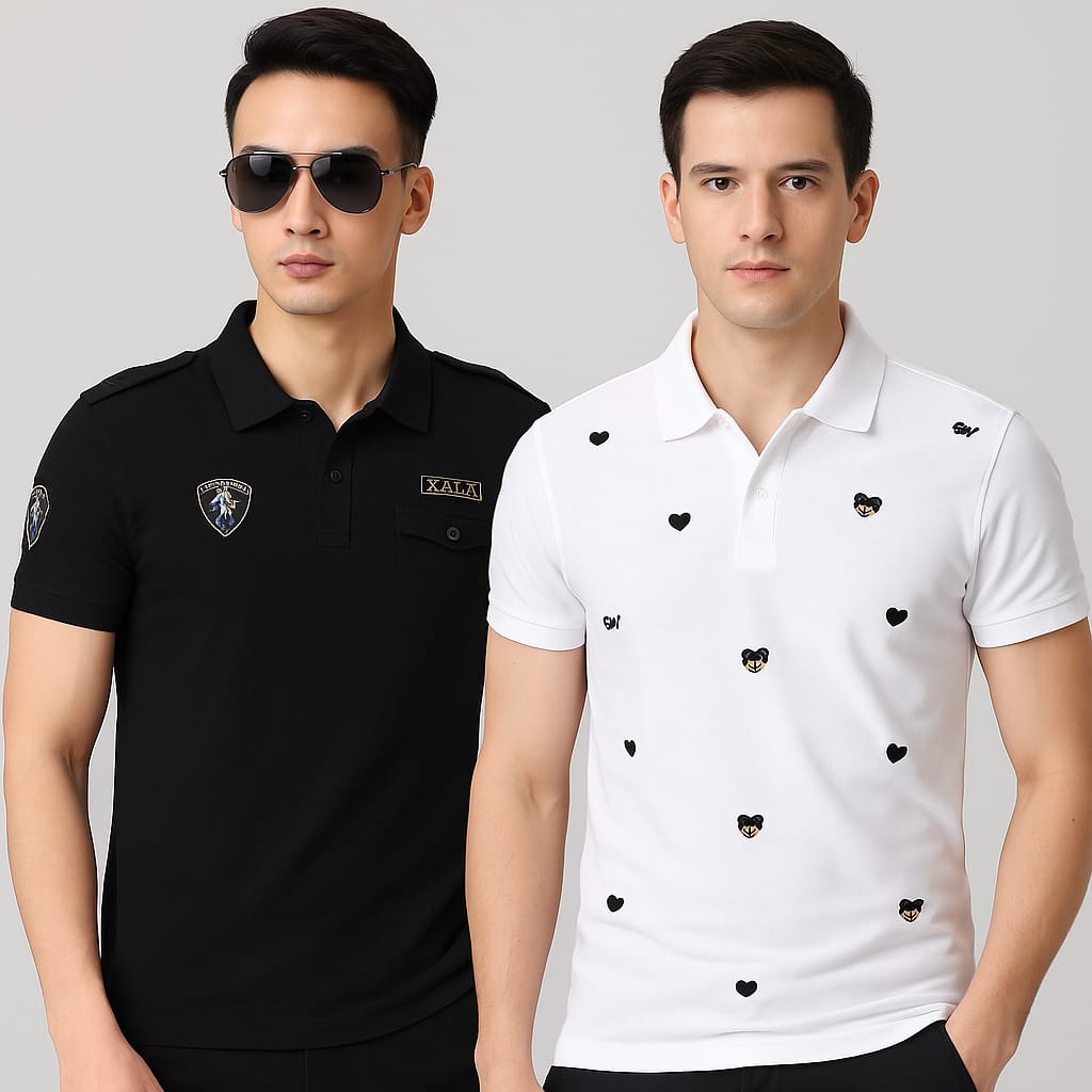 2 pice premium quality polo t-shirt combo