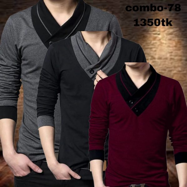 3 pice full sleeve v neek t-shirt for all season